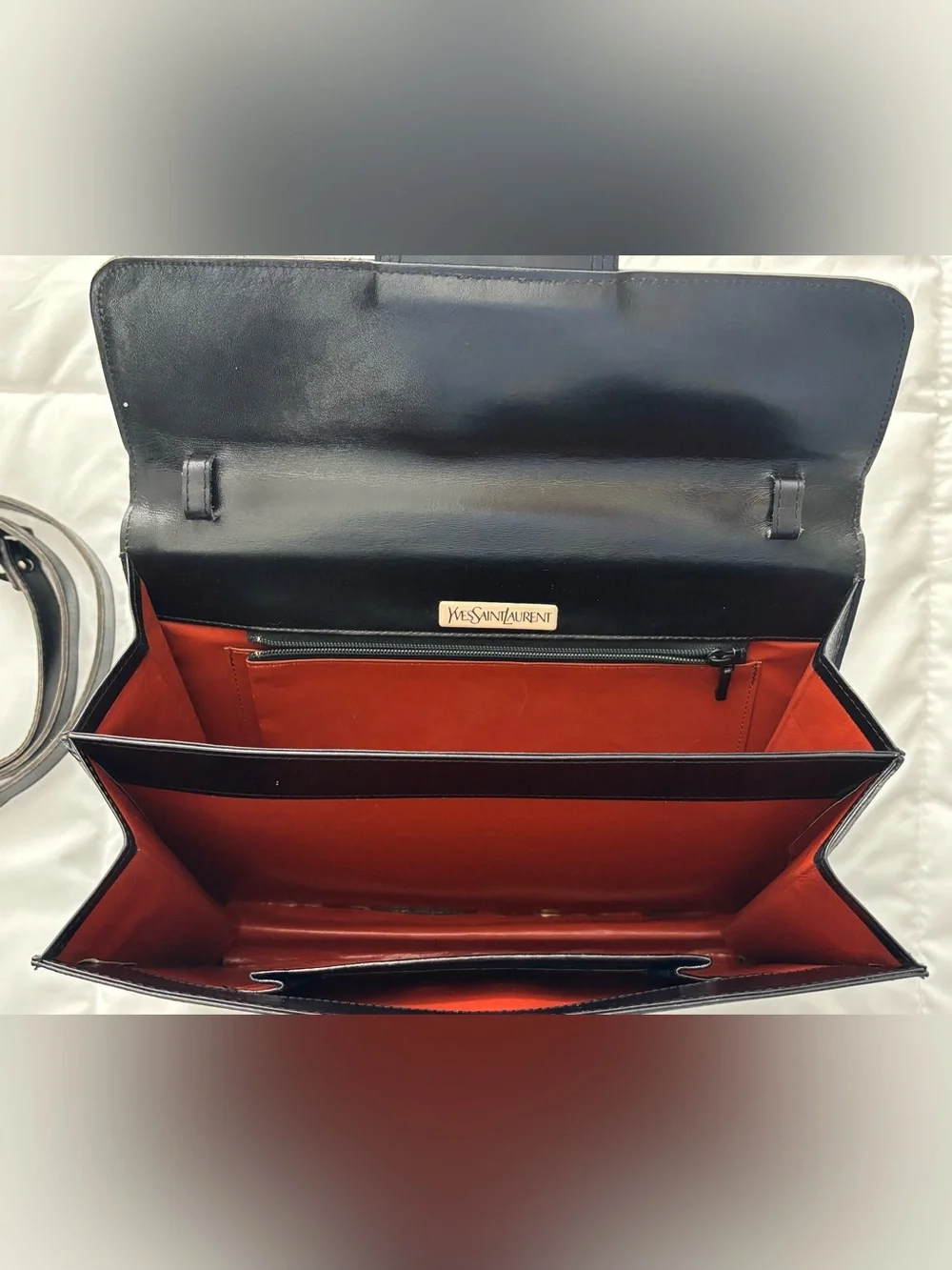 Yves Saint Laurent VTG Black Leather Shoulder Bag/Clutch, 10x7.5x3.5